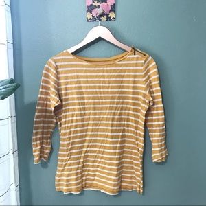 Stylus Mustard Yellow and White 3/4 Sleeve Size M